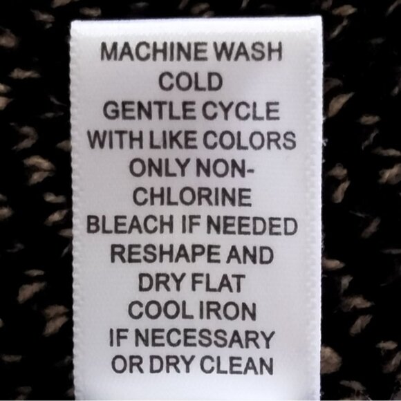 Cable & Gauge Size XL Open Front Cardigan Black Brown Textured Bohemian Knit - Picture 9 of 10